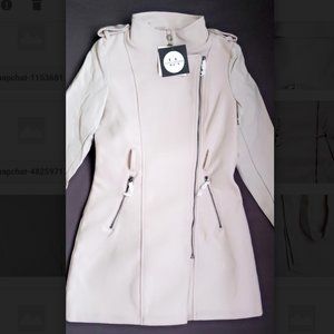 Cream Leather Vegan Jacket